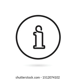 Simple and trendy information, faq, help sign icon illustration in outline style isolated on white background. Suitable for for logo, user interface, mobile application, website design line icon.