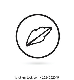 Simple and trendy Leaf sign icon vector illustration in outline style isolated on white background. Organic nature symbol for logo, user interface, mobile application, website design line button.