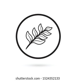 Simple and trendy Leaves sign icon vector illustration in outline style isolated on white background. Leaf branch nature symbol for logo, user interface, mobile application, website design