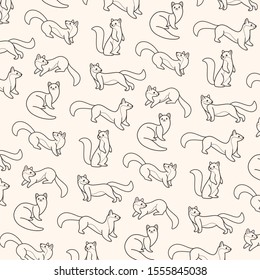 Simple trendy pattern with cartoon sable. Cute vector illustration for prints, clothing, packaging and postcards.