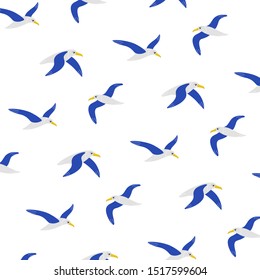 Simple trendy pattern with style cartoon albatross. Cartoon vector illustration for prints, clothing, packaging and postcards.