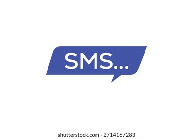 Simple Trendy SMS Text Logo Design on White Background
