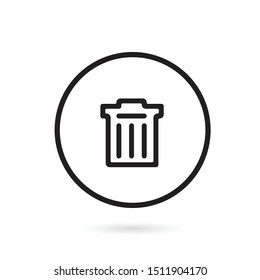 Simple and trendy Trash Can, Garbage icon vector illustration in outline style isolated on white background. Suitable for logo, user interface, mobile application, website design. 
