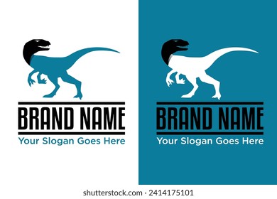 simple t-rex paper illustration vector logo design