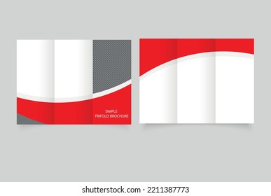 SIMPLE TRI FOLD BROCHURE with red wave.