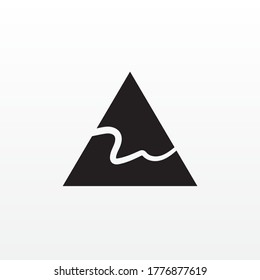 Diseño de icono de logotipo geométrico de negocios abstracto de triángulo simple