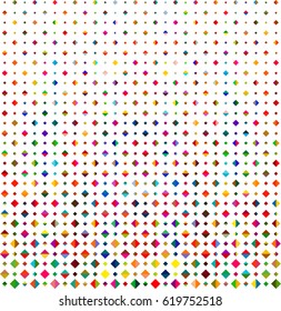 Simple triangle and diamond shapes pattern, colorful dotted lines background.