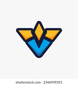 simple triangle esport icon logo. or flying wings