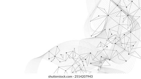 Einfache Dreiecksfiguren und -linie auf weißem Hintergrund.Grafikdesign-Element und Geometrie-Form-Muster.Technologie futuristischen Netzwerk-Hintergrund. 
