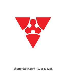 simple triangle geometric logo vector