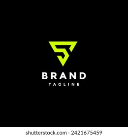 Diseño del logotipo de la letra inicial S del triángulo simple. Diseño del logotipo de la letra S del triángulo geométrico.