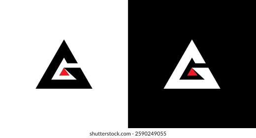simple triangle letter G initial logo vector