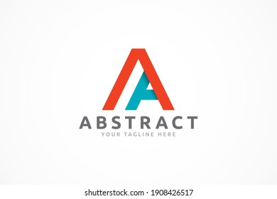 simple triangle letter a logo template