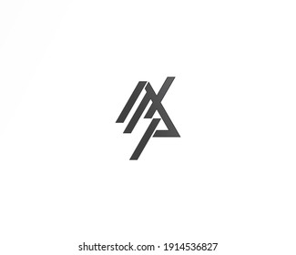 Simple triangle line logo design icon