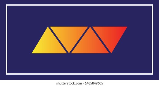 simple triangle logo with blue bakground