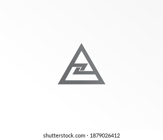 Simple triangle logo design template and black color concept