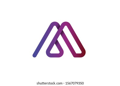 simple triangle logo letter M concept