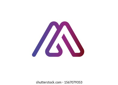 simple triangle logo letter M concept