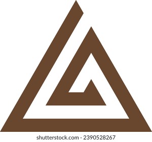 Simple Triangle Logo Outline Vector Design