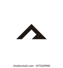 simple triangle mountain line geometry logo vector