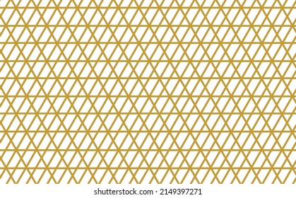 Simple triangle outline vector pattern. Pattern with gold line. Suitable for wallpaper and design element.