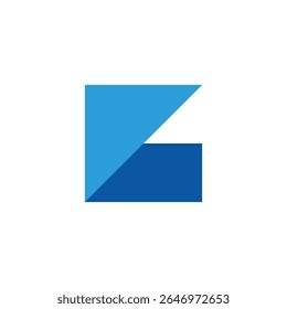 simple triangle paper fold letter b logo vector 