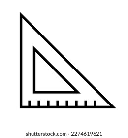 Simple triangle ruler icon. Vector.