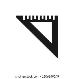 Simple triangle ruler icons with scale in solid style design on white background. Suitable for creative, school, website app, user interface and pattern design. Pixel Perfect 48x48. Vector EPS 10