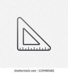 simple triangle, ruler. On grid background