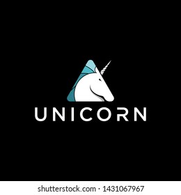 simple triangle unicorn vector logo