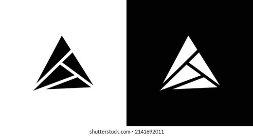 Logotipo simple del vector triangular en un estilo moderno.