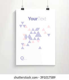 Simple Triangles Illustration On An A4 Paper Mock Up