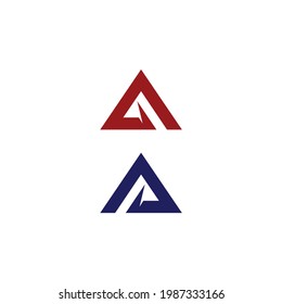 simple triangular flat icon logo