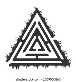 Simple triangular Maze. Labyrinth with Entry and Exit.Vector Illustration.