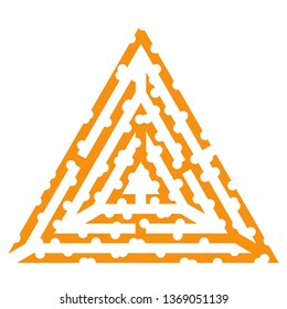 Simple triangular Maze. Labyrinth with Entry and Exit.Vector Illustration.