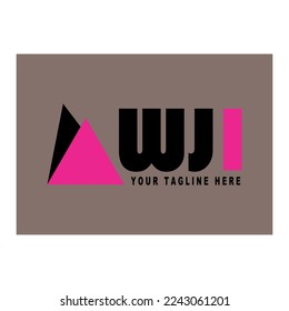 Simple and triangular WJI text vector, for free logo design.