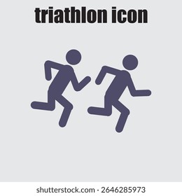A simple triathlon athlete icon features a runner in a flat style, ready for sporting events, competition and fitness designs.