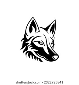 simple tribal black wolf wild animal logo vector illustration template design