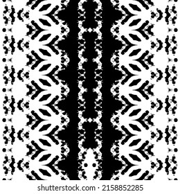 Simple Tribal Boho Batik. Abstract Native Ink Pattern. Black Color Geometric Pattern. Ethnic Wavy Dark Batik. Black Colour Ink Doodle Texture. Ethnic Art Scribble Vector. Abstract Art Native Design