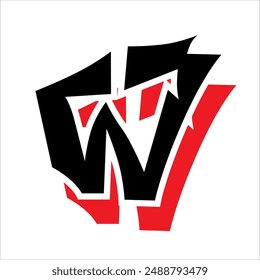 simple tribal car decal design in vector black and red