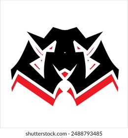 simple tribal car decal design in vector black and red