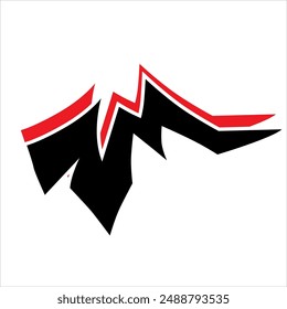 simple tribal car decal design in vector black and red