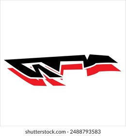 simple tribal car decal design in vector black and red