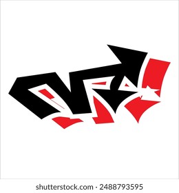 simple tribal car decal design in vector black and red