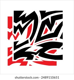 simple tribal car decal in vector art style