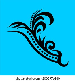 simple tribal flower vector logo design