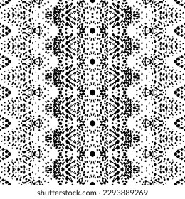 Sencillo Geo Batik Tribal. Patrón oscuro nativo sin inconvenientes. Textura de Doodle de tinta de color negro. Patrón geométrico de color negro. Vector étnico oscuro de escrúpulos. Impresión de garrapatas. Diseño de Doodle de tinta abstracta