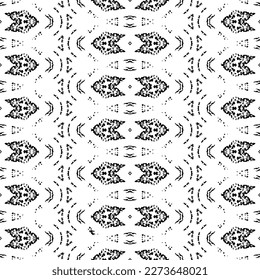 Simple Tribal Wavy Batik. Black Colour Dark Doodle Pattern. Ethnic Boho Ink Batik. Ethnic Art Scribble Vector. Black Color Scribble Pattern. Seamless Design Art Pattern. Abstract Ink Native Repeat