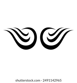 simple tribal wing tattoo design. vector illustration of wings with tribal patterns