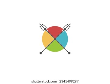 Simple Trident Company Logo Design.